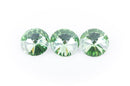 14mm Glass Crystal Rivoli Rhinestone Crystals, chaton, silver foil backing PERIDOT GREEN, 4 pcs.  cry0086