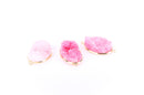 1 PINK DRUZY Gemstone Connector Link, Gold Plated Bezel, 1.5" long  gdz0003