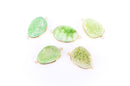 1 GREEN DRUZY Gemstone Connector Link, Gold Plated Bezel, 1.5" long  gdz0004