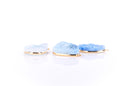 1 BLUE DRUZY Gemstone Connector Link, Gold Plated Bezel, 1.5" long  gdz0006