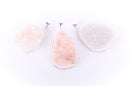 1 WHITE AGATE DRUZY Pendant, Silver Bezel, 1-1/4" to 1-3/4" long  gdz0016