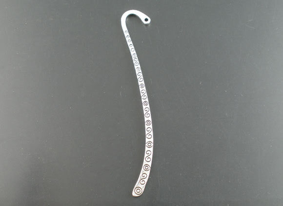 2 Fancy Stamped Antique Silver Blank Bookmarks Findings 3.5" long swirly pattern, fin0021