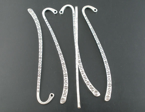 2 Fancy Stamped Antique Silver Blank Bookmarks Findings 3.5" long swirly pattern, fin0021