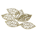 12 Medium Antique Bronze Tone Filigree Leaf Charm Pendants.  CHB0178