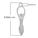 10 Silver Metal GODDESS Charms or Pendants chs0399
