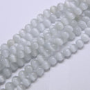 WHITE Glass Cat's Eye Beads, Round, 6mm bgl0032