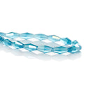 22" Strand Crystal Elongated Bicone Beads . AQUAMARINE BLUE AB 8mm x 4mm about 75 beads, bgl0045