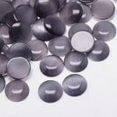 8 Round Circle Glass Cabochons, flatback, GREY Cat's Eye 16mm  cab0080