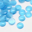 8 Round Circle Glass Cabochons, flatback, AQUAMARINE Blue CAT'S Eye 16mm  cab0070