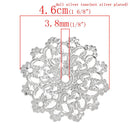 20 Large Antique Silver Filigree Rounds, flat thin findings for jewelry making, crafts  FIL0005a