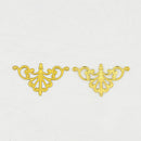 20 Bright Gold Metal Filigree Triangle Shapes, flat thin findings for jewelry making, crafts  FIL0014