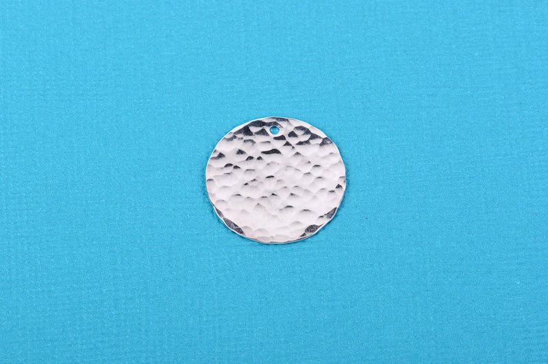 10 Bright Silver Plated Circle Disc Metal Stamping Blanks, 22 gauge, 1" diameter (25mm)  MSB0123