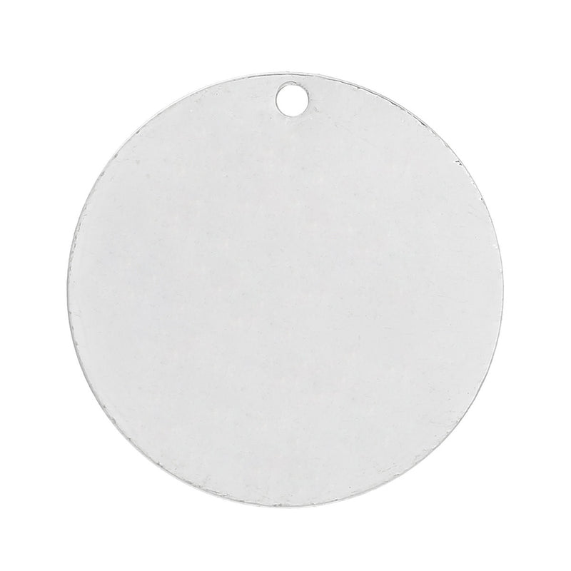10 Bright Silver Plated Circle Disc Metal Stamping Blanks, 22 gauge, 3/4" diameter (20mm)  MSB0124