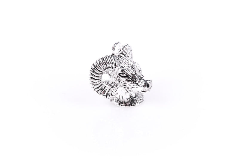 Silver Plated RAM HEAD Mascot Charm Pendant chs0462