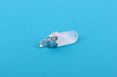 1 Gemstone Pendant, Clear QUARTZ CRYSTAL Stone, 2" long SILVER plated bezel, bail findings  cgm0016
