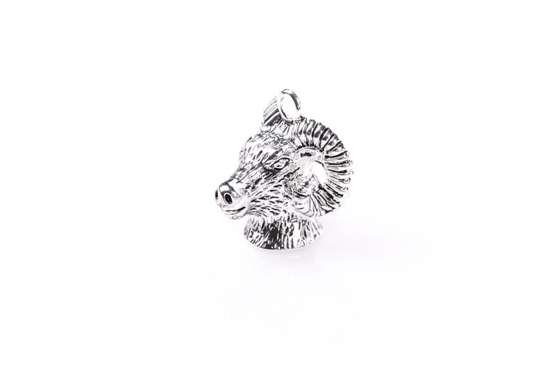 Silver Plated RAM HEAD Mascot Charm Pendant chs0462