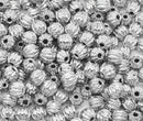 4mm Antique Silver Tone Corrugated Round Metal Spacer Beads, 300 pcs, BME0037