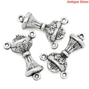 6 Silver Metal ROSARY CENTERPIECE Chalice Communion Cup, Tripiece, Charm Pendants, connector link chs0499a