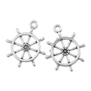 10 Silver Metal SHIP WHEEL Charm Pendants chs0477a
