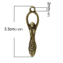 10 Antique Bronze GODDESS Charms  chb0210