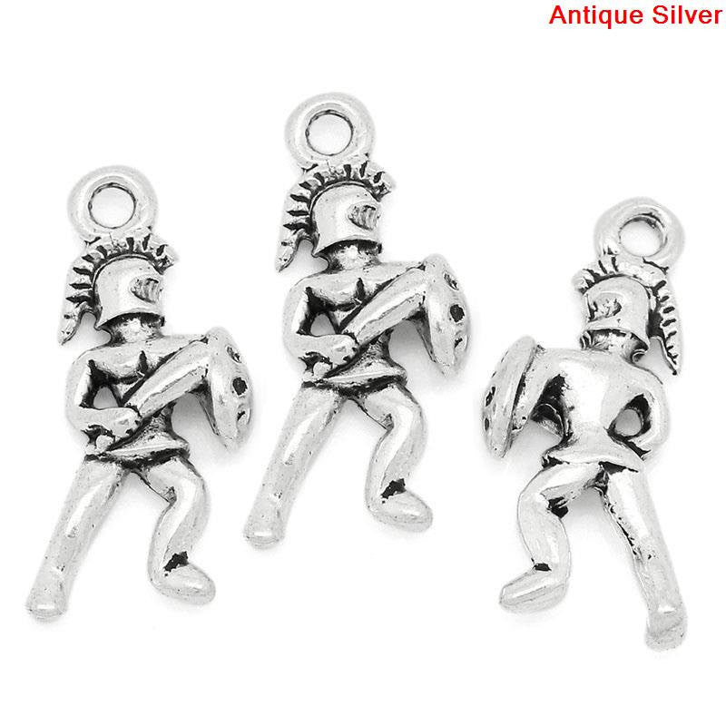 10 Silver Metal SPARTAN GLADIATOR Charm Pendants chs0496