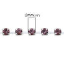 1 yard ( 3 feet ) Rhinestone Cup Chain, 2mm, bright silver base metal and LIGHT AMETHYST glass crystals fch0181