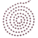 1 yard ( 3 feet ) Rhinestone Cup Chain, 2mm, bright silver base metal and LIGHT AMETHYST glass crystals fch0181