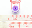 100 Round LAVENDER PURPLE and WHITE Acrylic Striped Beads . 10mm  bulk package bac0040