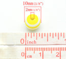 100 Round YELLOW and WHITE Acrylic Striped Beads 10mm  bulk package bac0043