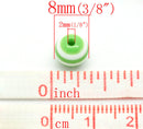 8mm Round GREEN and WHITE Acrylic Beads, Striped Beads, bulk package of 200 beads, bac0044