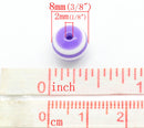 8mm Bubblegum Beads, Round LAVENDER PURPLE and WHITE Acrylic Striped, 200 beads, bac0045