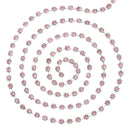 1 yard ( 3 feet ) Rhinestone Cup Chain, 2.5mm, bright silver base metal and pink glass crystals fch0180