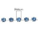 1 yard ( 3 feet ) Rhinestone Cup Chain, 2mm, bright silver base metal and LIGHT SAPPHIRE BLUE glass crystals fch0186