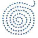 1 yard ( 3 feet ) Rhinestone Cup Chain, 2mm, bright silver base metal and LIGHT SAPPHIRE BLUE glass crystals fch0186