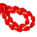 25 Teardrop Briolette Crystal LIGHT SIAM RED Glass Beads . 16x10mm bgl0063