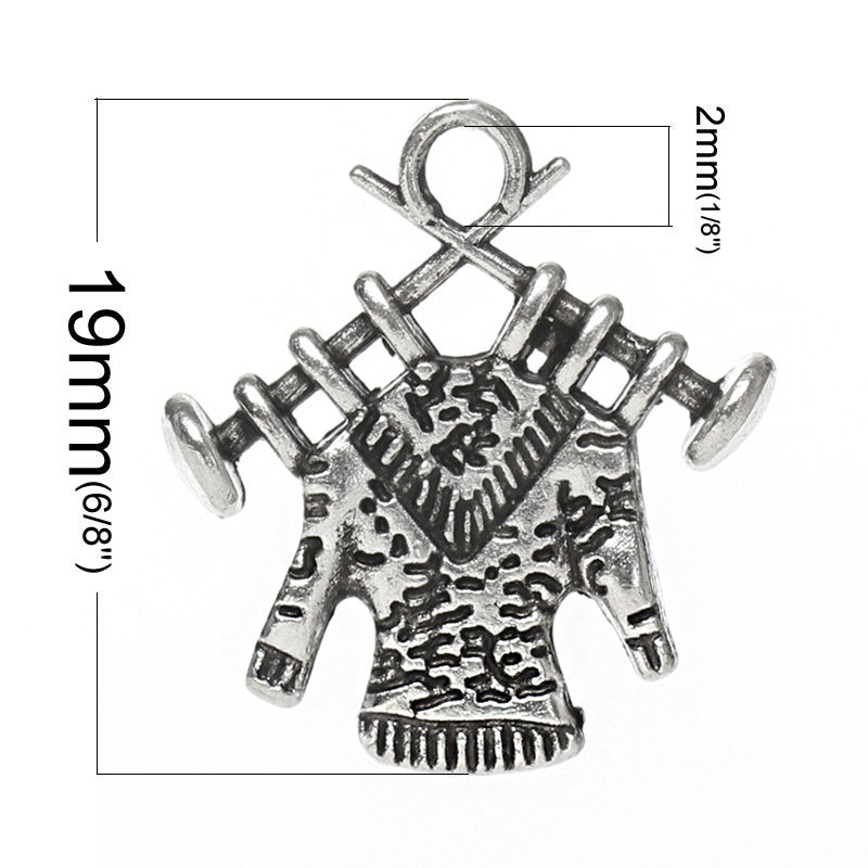 10 Silver Metal KNITTING Sweater Charm Pendants chs0518