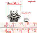 6 Sets FLOWER Stud Rivets . antiqued silver metal fin0048