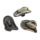 6 Bronze Metal COWBOY HAT Shank Buttons for Jewelry Making, Scrapbooking, Sewing  BUT0016