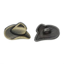 6 Bronze Metal COWBOY HAT Shank Buttons for Jewelry Making, Scrapbooking, Sewing  BUT0016