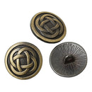 6 Bronze Metal ROUND CELTIC KNOT Circle Shank Buttons for Jewelry Making, Scrapbooking, Sewing  but0025