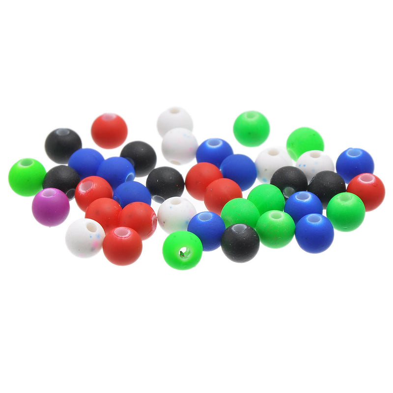 500 Round Acrylic Beads, matte rubber coating  6mm  bulk package bac0054