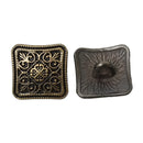 6 Bronze Metal CURVED SCROLL SQUARE Shank Buttons for Jewelry Making, Scrapbooking, Sewing  but0022