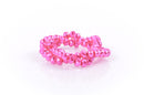8x6mm Metallic Pearl HOT PINK Opaque Crystal Glass Faceted Rondelle Beads . 1 Strand, bgl0085