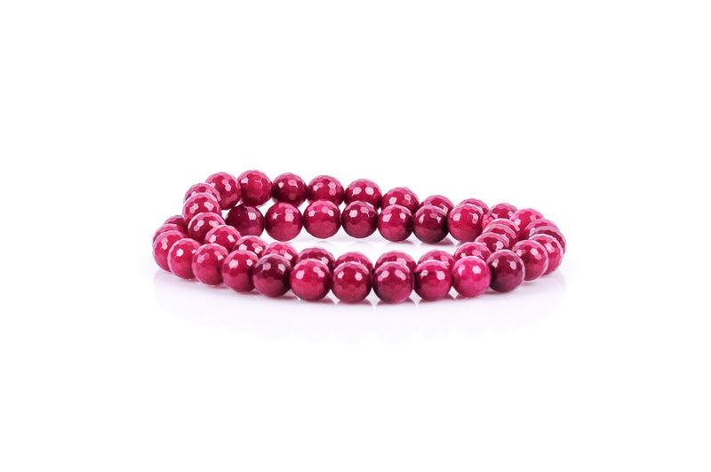 1 Strand Round Dyed Faceted Dark RUBY RED JADE Gemstone Beads, 6mm gjd0004