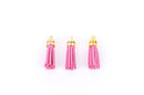2 pcs DUSKY PINK Suede Tassle Charm Pendants, gold base 37mm long (about 1.5") cho0045