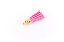 2 pcs DUSKY PINK Suede Tassle Charm Pendants, gold base 37mm long (about 1.5") cho0045
