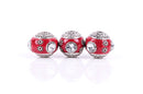 4 Unique Large DARK RED Indonesian Clay Beads, Crystals and Bali Accents pol0096