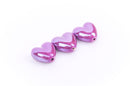 5 GRAPE PURPLE Ceramic Porcelain Heart Shaped Beads  20x18mm bgl0313