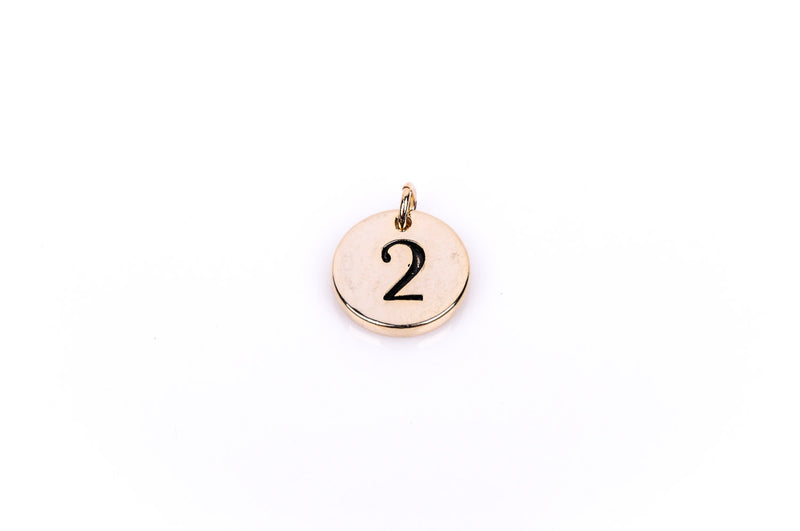 Gold Plated Circle Disc Charm Pendant, number 2,   chg0104