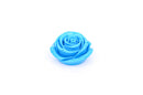 2 Large Resin Rose Beads or Cabochons  40mm diameter, 1-1/2"  TURQUOISE BLUE  bac0094